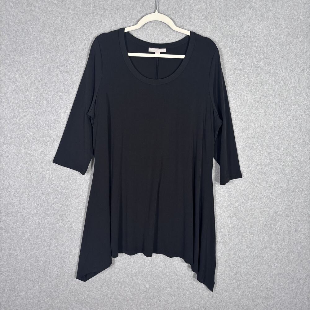 Woman Within Tunic 14 16 Asymmetrical Liquid Slinky Lagenlook Artsy Lagon
